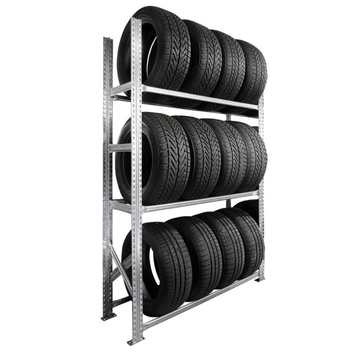 Rayonnage porte pneus 3 niveaux P.400 – GV3 – stockage pneus et jantes – charge 120 kg par niveau 1