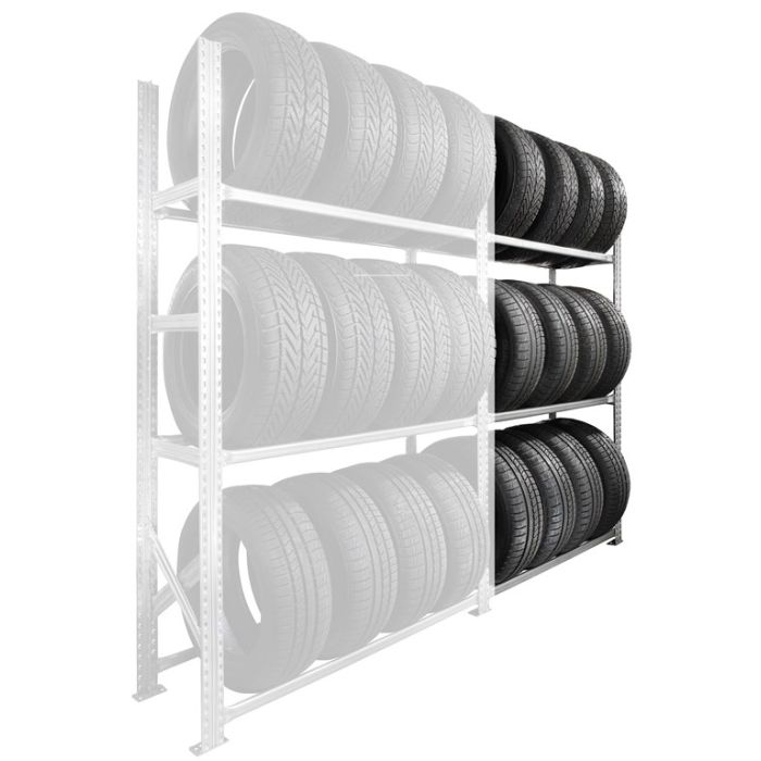 Rayonnage porte pneus kit 3 niveaux P.400 – charge 120 kg par niveau – finition galvanisée 1