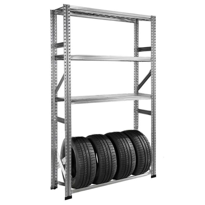 Kit porte-pneus et tablettes GALVASTAR – Rayonnage de stockage mixte profondeur 500 mm, charge 180 kg par niveau 1