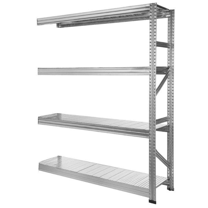 Rayonnage mi-lourd GV3 – 1 échelle 1972 x 500 mm + 4 tablettes 1500 mm – Charge 640 kg par tablette 1