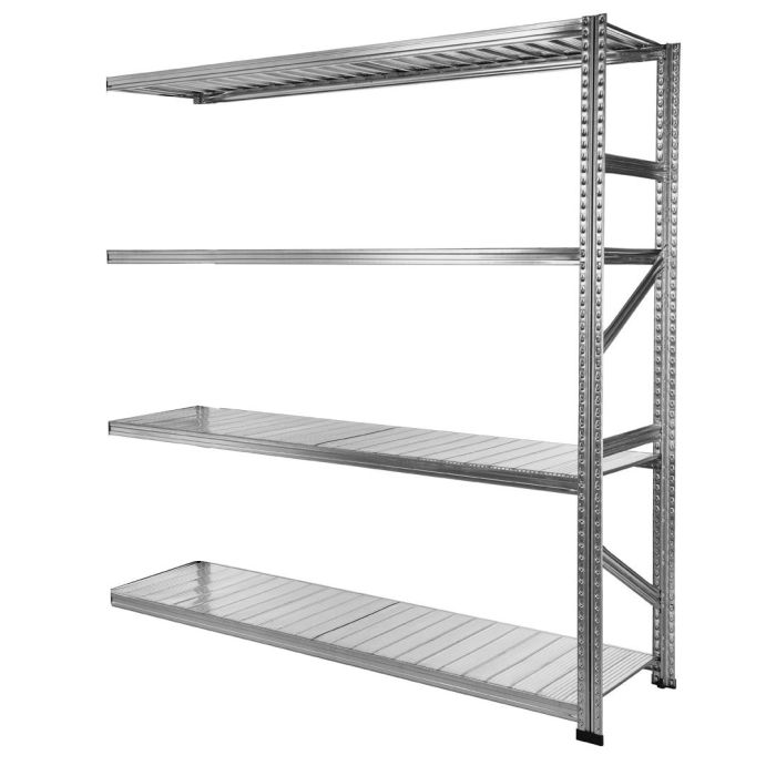 Rayonnage Galvastar métallique galvanisé – L.1800 x P.320 mm – 4 tablettes – Charge 140 kg/tablette 1