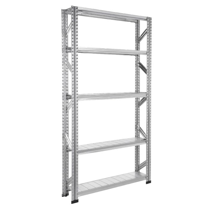 Rayonnage Galvastar L.900 x P.250 mm Départ – 4 niveaux galvanisés, charge 130 kg/tablette, H.1972 mm 1