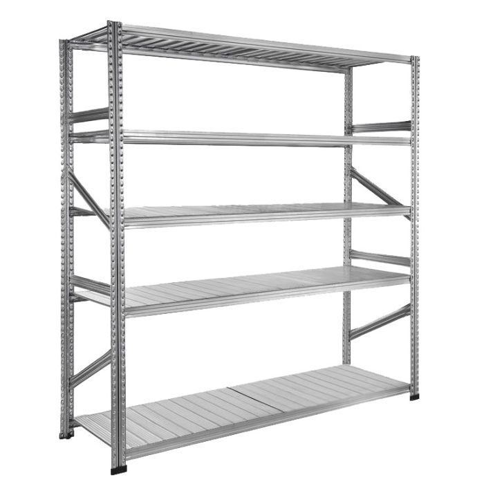 Rayonnage métallique Galvastar L.1800 x P.400 mm – Kit départ avec 5 tablettes – Charge 140 kg/tablette 1