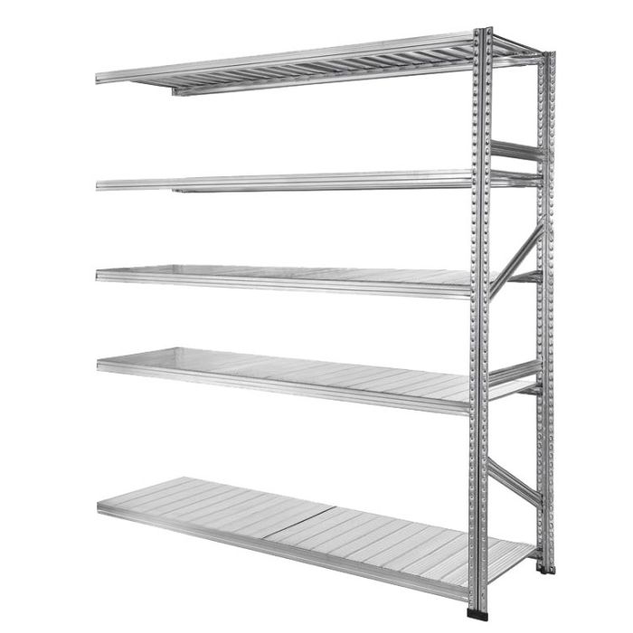 Rayonnage Galvastar L.1500 x P.700 x H.3028 mm – Kit avec 5 tablettes – Charge 205 kg par tablette 1