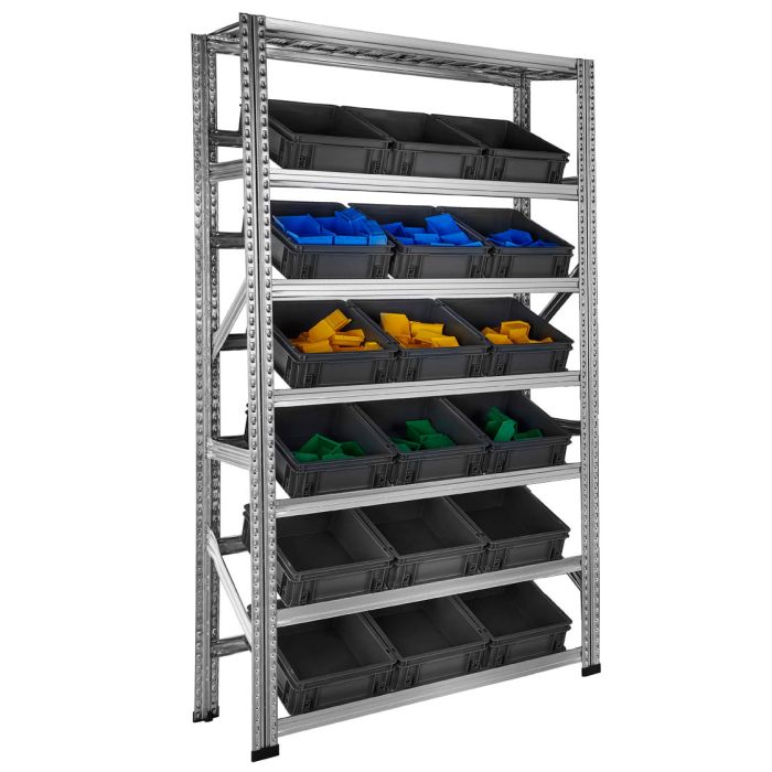 Rayonnage picking Galvastar avec 18 caisses Athéna 400×300 – Finition galvanisé 1