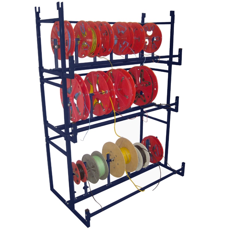 Distributeur de bobines et couronnes BOBI-MIXTE – 3 supports (BOBI REGLABLE, 400, 300) – 80 kg par module 1