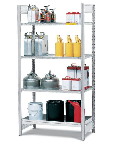 Rayonnage A pour substances inflammables – 3 caillebotis – 1060 x 640 x 2000 mm – élément de base – pour petits récipients de liquides inflammables 1