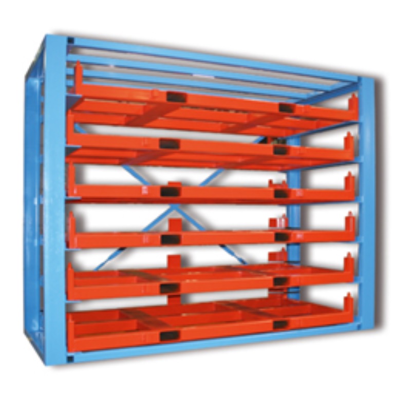 Rack à tôles sur plateaux extractibles par chariot élévateur – 6 plateaux de 2 tonnes – FPM 1 KF/MF/GF 3