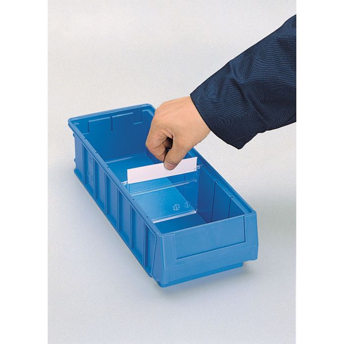 Séparation avec étiquette pour bac tiroir plastique Multibox L.240 mm – Plastique transparent 1