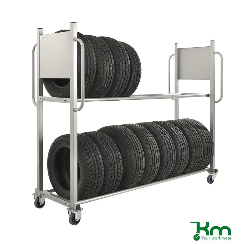 Support mobile pour pneus Kongamek KMD3 – 2 étagères réglables en largeur – capacité 300 kg – pneumatiques toutes dimensions 1