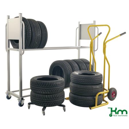 Support mobile pour pneus Kongamek KMD3 – 2 étagères réglables en largeur – capacité 300 kg – pneumatiques toutes dimensions 4