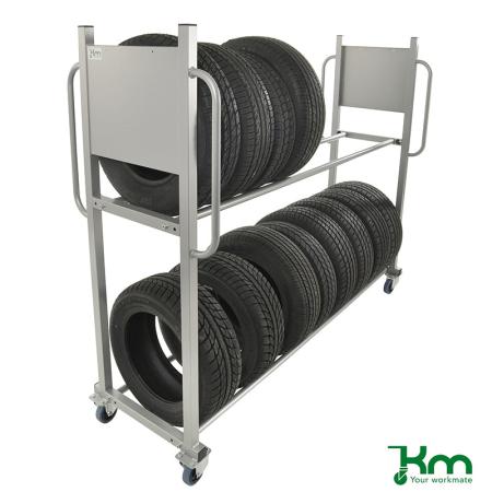 Support mobile pour pneus Kongamek KMD3 – 2 étagères réglables en largeur – capacité 300 kg – pneumatiques toutes dimensions 2