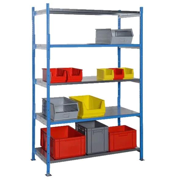 Rayonnage mi-lourd à tablettes HERCULE 2 – Charges volumineuses, 1300 kg par échelle, 90 à 220 kg par tablette 1