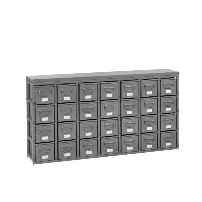 Plan de travail pour rack de rangement 28 postes 12.5 litres – Tôle d&rsquo;acier peint RAL7000 – 1765 x 310 x 32 mm 1