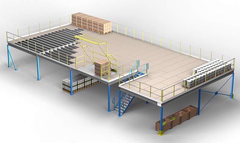 Plateforme industrielle longue portée PAILLET – mezzanine jusqu&rsquo;à 10 m entre poteaux, charge 250 à 1500 kg/m² 3