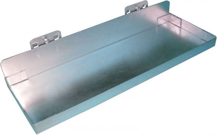 Crochet support / Bac de rangement 125 mm x 350 mm pour panneau perforé 10×10 mm – Equipement Atelier - Image 1