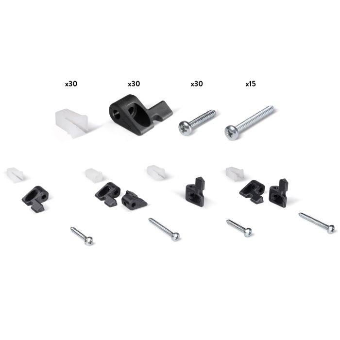 Lot de 30 crochets porte-outils multifonction pour panneaux perforés – Noir 1