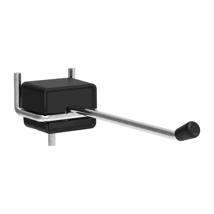 Lot de 10 crochets simples L.100 mm galvanisés et noirs pour panneaux perforés porte-outils - Image 1