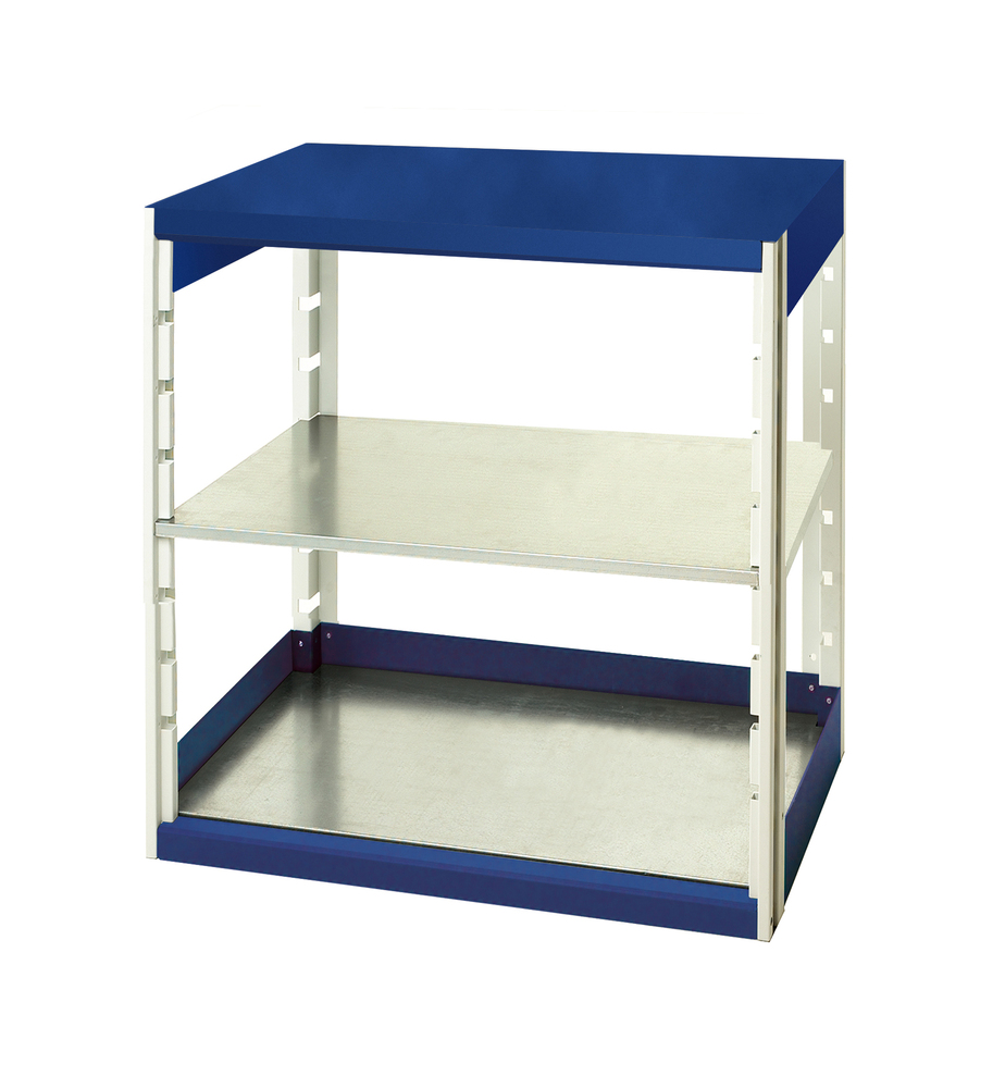 Rayonnage Cubio 8510 – 2 Tablettes – 800x525x1000 mm – Acier Galvanisé – RAL 7035/5010 1