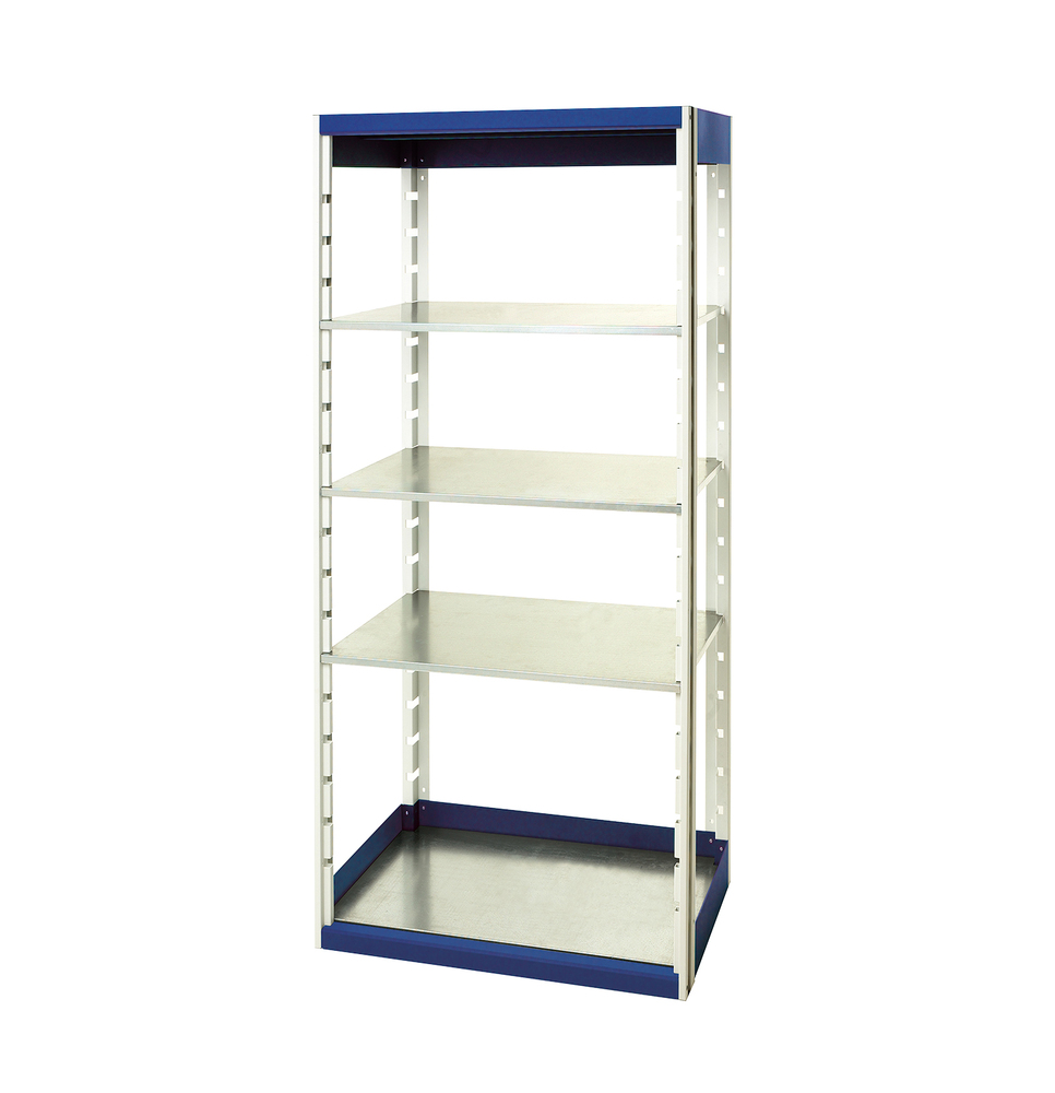 Rayonnage Cubio 8520 – Baie de rayonnage en acier galvanisé avec 4 tablettes – 800x525x2000 mm 1