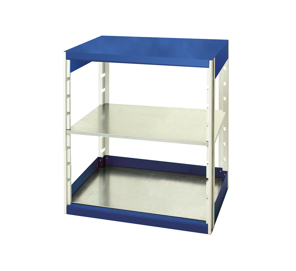 Rayonnage Cubio 8610 – Baie avec 2 tablettes en acier – 800x650x1000 mm – RAL 7035/5010 1