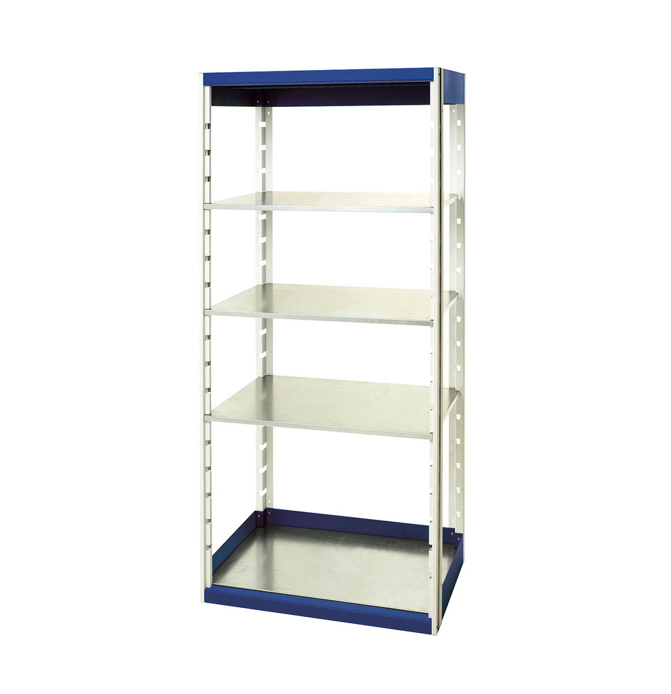 Rayonnage Cubio 8620 – 4 tablettes – 800x650x2000 mm – RAL 7035/5010 – Référence 46001006.11V 1