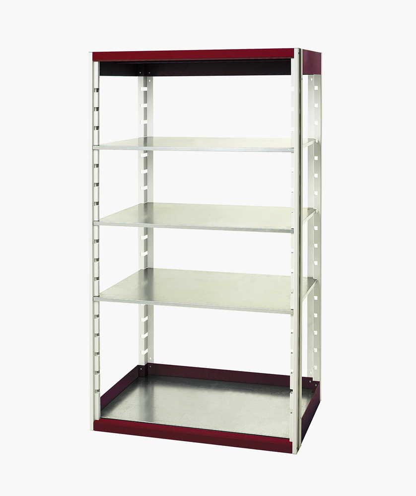 Rayonnage Cubio 10620 – 4 tablettes en acier galvanisé – 1050x650x2000 mm – RAL 7035/3004 - Image 1