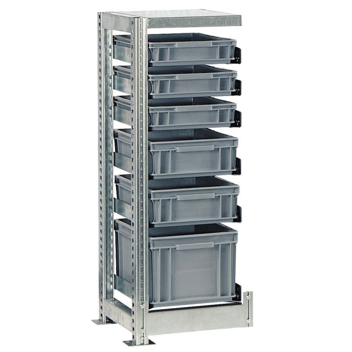 Rayonnage TR pour caisse 400×300 mm – H.1010 mm, tablette et socles inclus 1