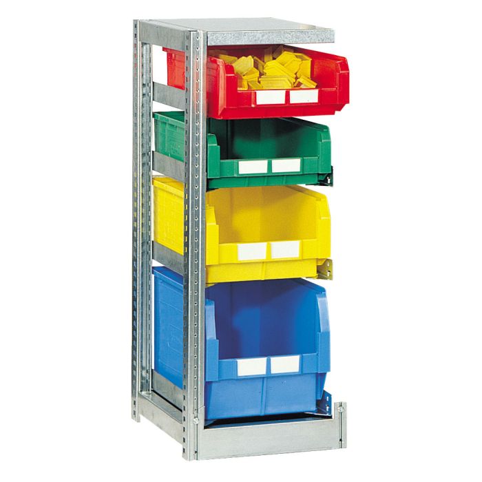Kit suivant – rayonnage TR H.1010 mm pour bac et caisse L.300 x P.500 mm – 1 échelle, 1 paire de socles, 1 tablette 1