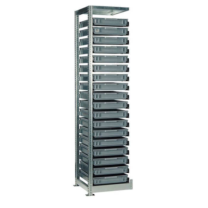 Rayonnage TR H.2010 mm pour caisse 600×400 mm – Hauteur utile 1900 mm 1