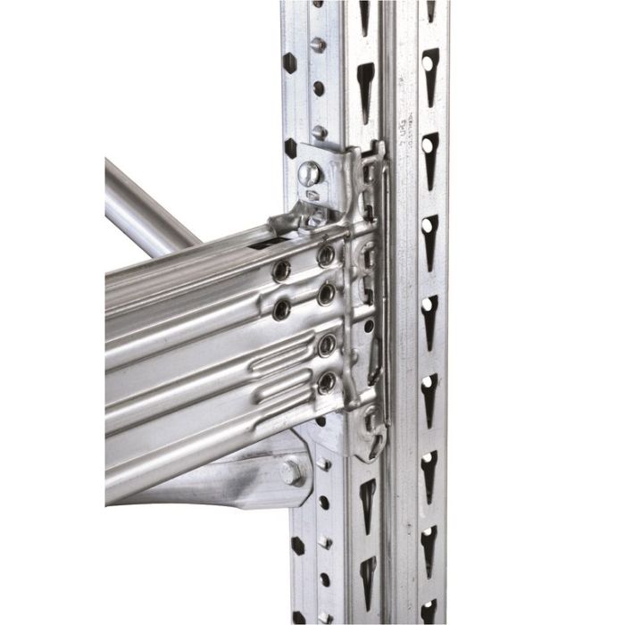 Paire de lisses galvanisées Palstar 2700 mm – Section 106 x 45 mm – Pour rayonnages à palettes 1