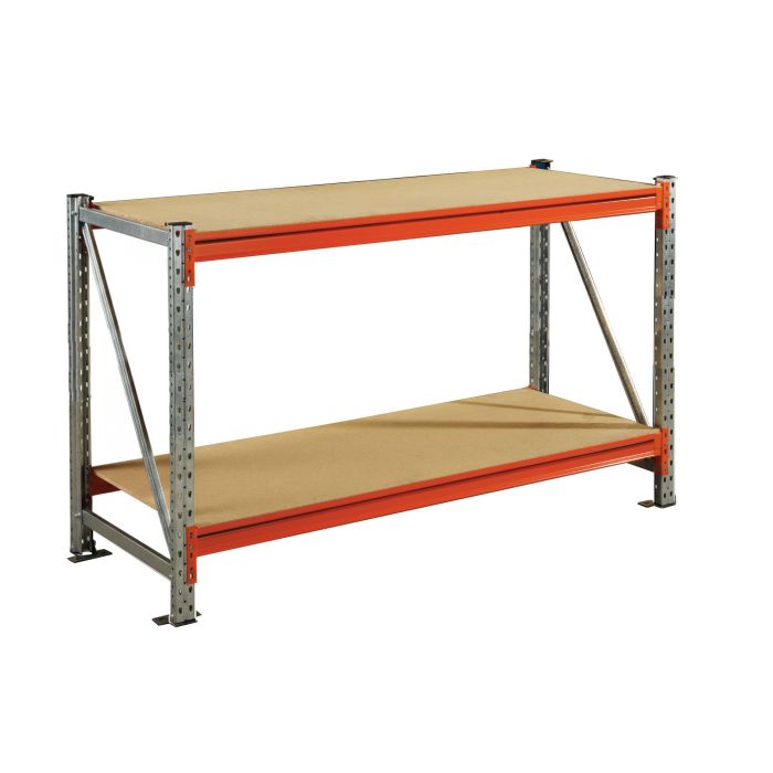 Rayonnage mi-lourd 2 niveaux GV4 – L.1500 x P.600 mm – Charge 700 kg par niveau 1