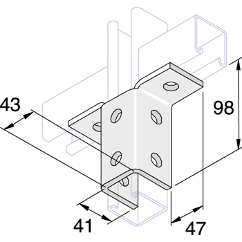 Support transversal pour rail 41×41 inox A4 – Acier inoxydable 316L – Accessoires inox 3