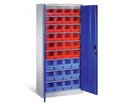 Armoire à bacs à bec en acier durable – 1980x1000x420 mm – Tablettes réglables charge 70 kg 1