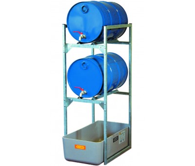 Rayonnage en rétention type 120 pour fûts et petits contenants – Acier galvanisé avec bac 65 litres 1