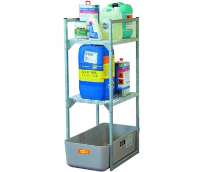 Rayonnage en rétention type 120 pour fûts et petits contenants – Acier galvanisé avec bac 65 litres 3