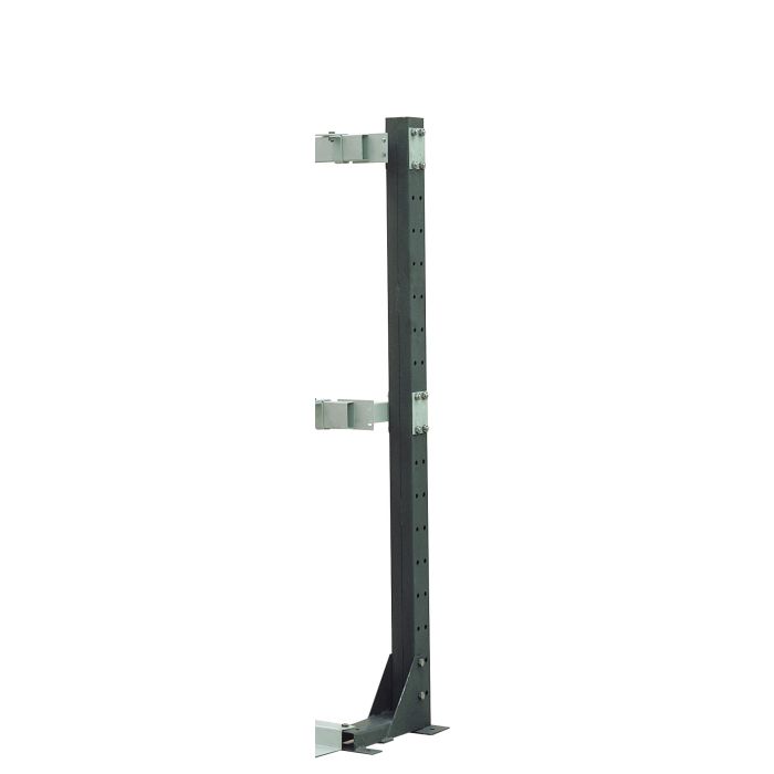 Montant avec pied H.1850 mm pour rayonnage porte-barres vertical – double C 100x40x2 mm, pied U 80x50x3 mm, noir 1
