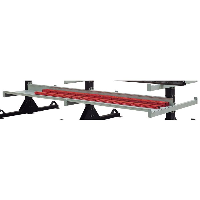 Goulotte pour rayonnage porte-barres horizontal – Longueur 1300 mm x Profondeur 350 mm 1
