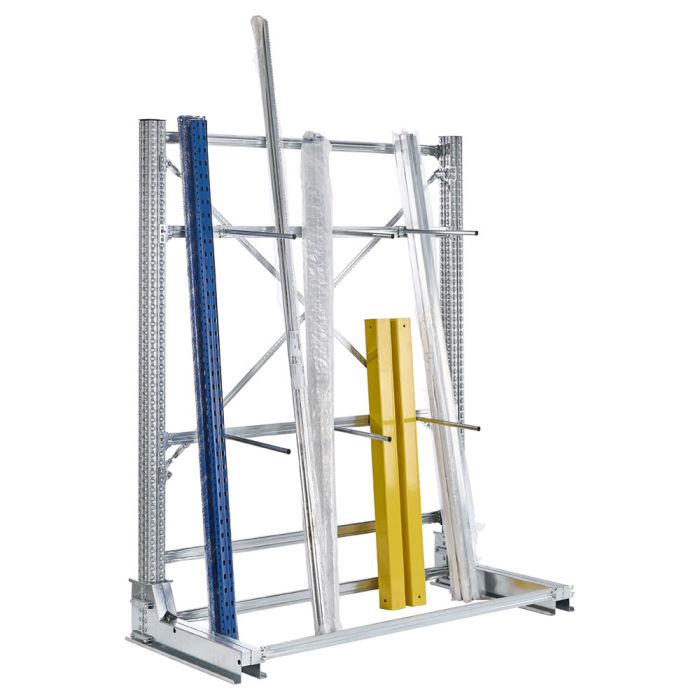 Cantilever léger vertical Longueur 1500 mm – Rayonnage galvanisé pour stockage de tubes et barres 1