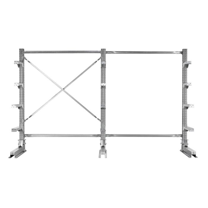 Rayonnage Cantilever léger simple face Longueur 2400 mm CANTISTAR – Bras réglables, charge 70 kg/face 3