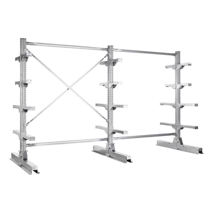 Cantistar – Cantilever léger double face Longueur 2400 mm – Rayonnage galvanisé pour barres, tubes, profils 1