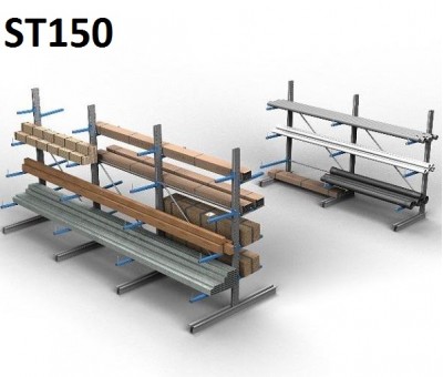 Rayonnage cantilever mi-lourd ST 150 – Hauteur 2 000 mm, profondeur 500 ou 600 mm – Charge par bras 360 Kg ou 320 Kg 2