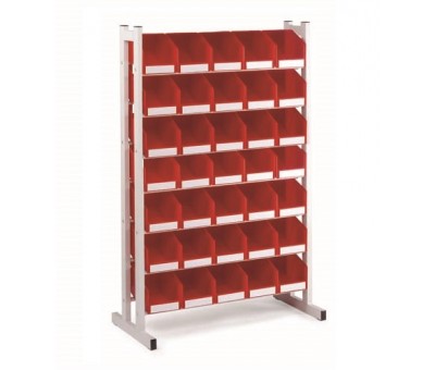 Rayonnage à bacs BR2530 – 7 niveaux inclinés fixes pour picking – 500 x 990 x 1540 mm – Capacité 350 kg 1