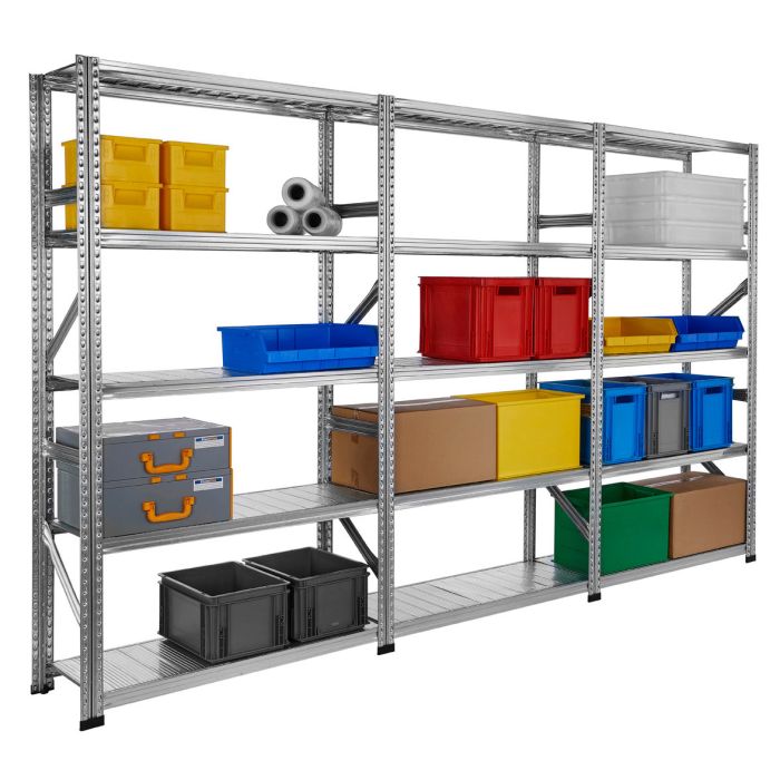 Rayonnage métallique Galvastar L.3230 x P.400 mm – 15 tablettes – Charge 155 kg/tablette – Galvanisé 1