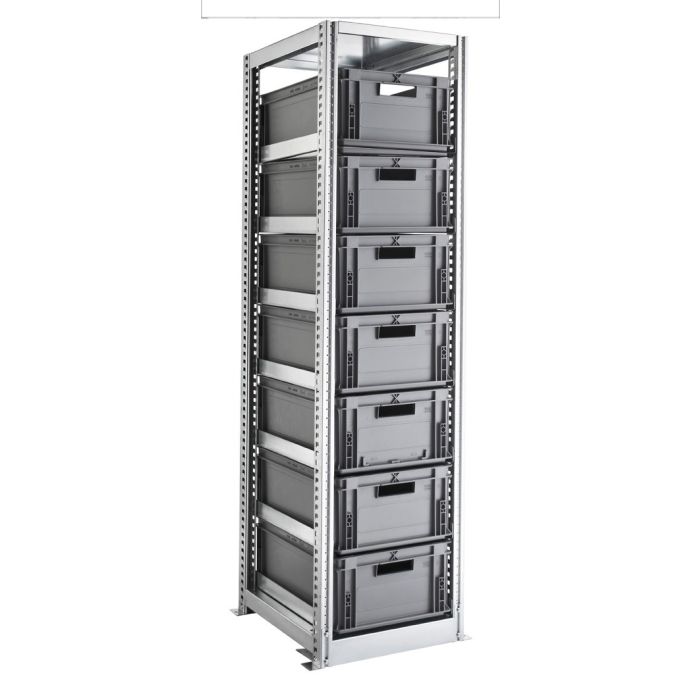 Kit TR départ H.2010 mm avec caisses 6422B – Etagère de rangement avec 7 bacs plastiques 600×400 1