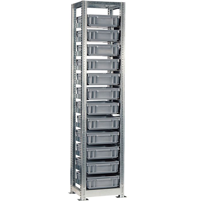 Kit TR départ H.2010 mm avec caisses 6412A – Rayonnage avec 12 bacs plastiques 600×400 20 litres 1