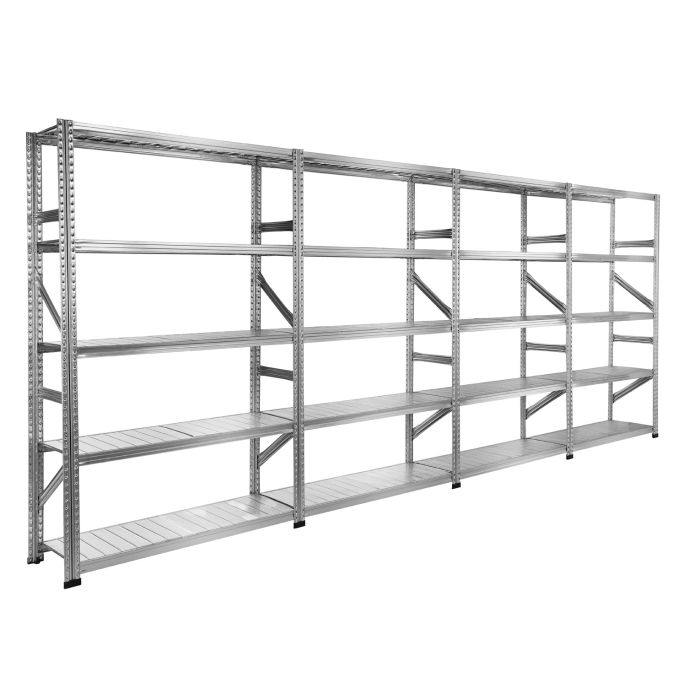 Rayonnage métallique Galvastar – 5 niveaux galvanisés L.4880 x P.400 x H.1972 mm – 180 kg par tablette 2