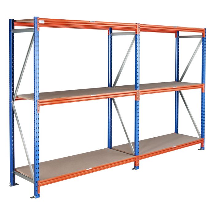 Kit rayonnage mi-lourd GV4 – 3 niveaux – Longueur 3 m – Profondeur 600 mm – Charge 700 kg/niveau 2