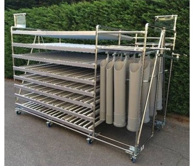 Rack tubulaire Kanban mobile pour pièces longues et multi format – Rayonnage dynamique industriel 1