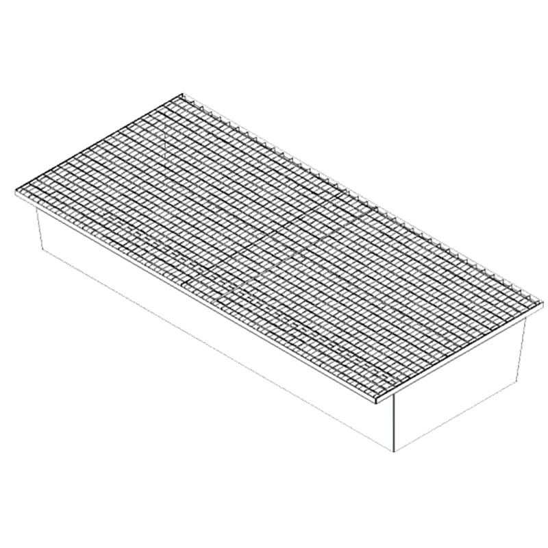 Bac de rétention galvanisé 1006 litres pour rayonnage 2700 mm – référence BARS2665/1006 – capacité 2000 litres 1
